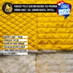 Kain Parasut Quilting Peles Premium 3oz (Kuning Emas) Tebal Dakron Atas Pasaran Lebar 152cm Per Yard 90cm SNI Motif Belah Ketupat Salur