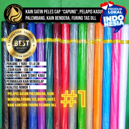 Kain Peles CAPUNG Premium Furing Roll 50 & 100 Yard Bahan Bendera Merah Putih Umbul Umbul Serat Rapat Mengkilap Lebar 158cm